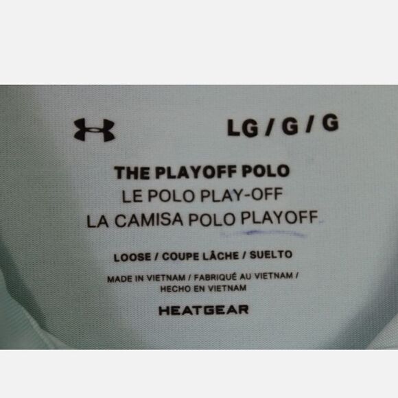 Under Armour The Playoff Polo Light Aqua Blue Size L LARGE - Picture 6 of 7